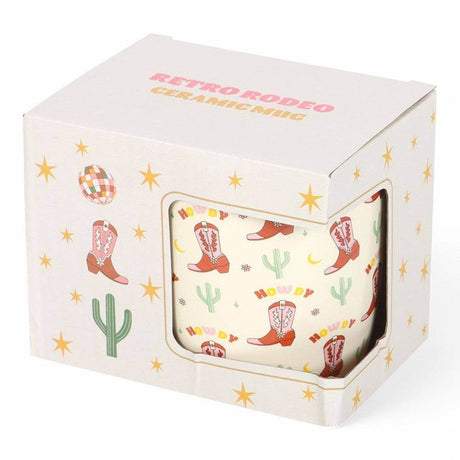 The Fashion Gift Shop: Cowboy Mugs with Cowboy Boots and Howdy Printed Allover by Retro Rodeo collection of cowboy, Mugs and Cups