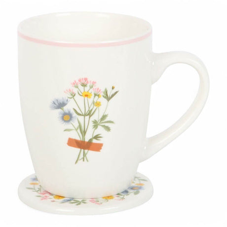 The Fashion Gift Shop: If Grandmas Were Flowers Floral Wild Flower Mug & Coaster Set by Jones Home & Gifts, Mugs and Cups