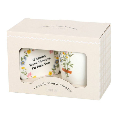 The Fashion Gift Shop: If Mums Were Flowers Floral Mug & Coaster Gift Set, Ideal for Mothers Day by Jones Home & Gifts, Mugs and Cups