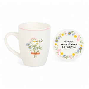 If Mums Were Flowers Floral Mug & Coaster Gift Set, Ideal for Mothers Day - The Fashion Gift Shop Mugs and Cups by Jones Home & Gifts