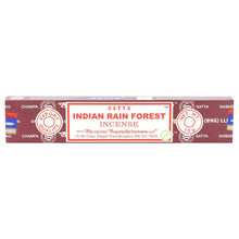 Satya Indian Rain Forest incense sticks box, front label visible