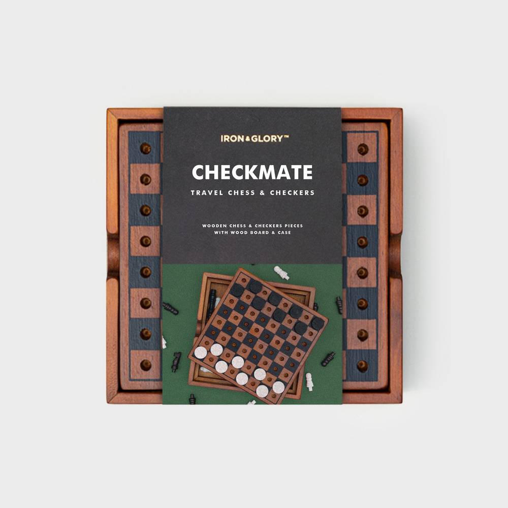 Iron & Glory Wooden 2 in 1 Games Set Chess and Checkers - Games & Puzzles by SuckUK