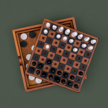 The Fashion Gift Shop: Iron & Glory Wooden 2 in 1 Games Set Chess And Checkers by Iron and Glory, Games & Puzzles