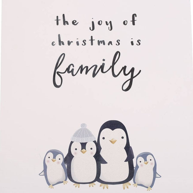 Joy of Christmas Penguin Family Hanging Sign - Hanging Decoration by Jones Home & Gifts