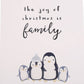 Joy of Christmas Penguin Family Hanging Sign.