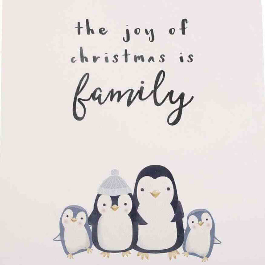 The Fashion Gift Shop: Joy of Christmas Penguin Family Hanging Sign by Jones Home & Gifts, Hanging Decoration