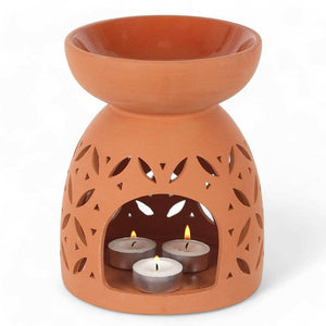 The Fashion Gift Shop: Large 20cm Terracotta Wax Melt Warmer - Oil Burner, Ideal For Outdoors by Jones Home & Gifts, Oil Burner & Wax Melters