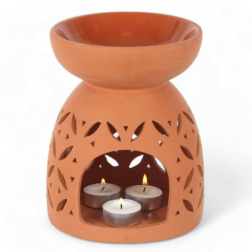The Fashion Gift Shop: Large 20cm Terracotta Wax Melt Warmer - Oil Burner, Ideal For Outdoors by Jones Home & Gifts, Oil Burner & Wax Melters