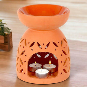 The Fashion Gift Shop: Large 20cm Terracotta Wax Melt Warmer - Oil Burner, Ideal For Outdoors by Jones Home & Gifts, Oil Burner & Wax Melters