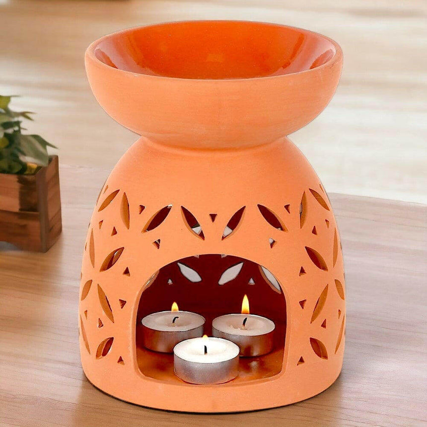 The Fashion Gift Shop: Large 20cm Terracotta Wax Melt Warmer - Oil Burner, Ideal For Outdoors by Jones Home & Gifts, Oil Burner & Wax Melters