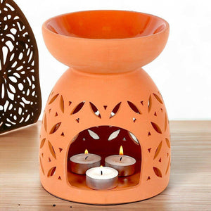 The Fashion Gift Shop: Large 20cm Terracotta Wax Melt Warmer - Oil Burner, Ideal For Outdoors by Jones Home & Gifts, Oil Burner & Wax Melters