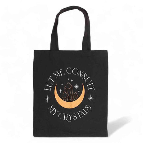 The Fashion Gift Shop: Let Me Consult My Crystals Polycotton Tote Bag Chic Design by Spirit of equinox, Lunch Boxes & Totes