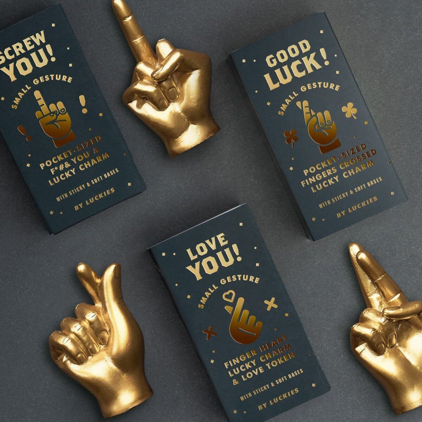 The Fashion Gift Shop: Love you - Golden Heart Fingers Lucky Charm by Luckies, Charms and Pendants