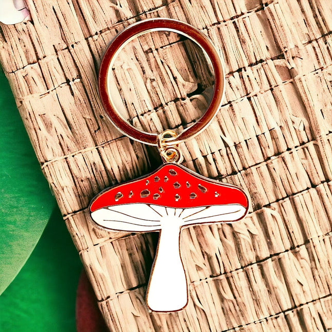 Lucky Toadstool Keyring, Enchanted Forest - Bag Charms & Keyrings by Jones Home & Gifts