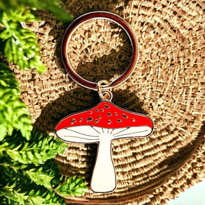 The Fashion Gift Shop: Lucky Toadstool Keyring, Enchanted Forest by Jones Home & Gifts, Bag Charms & Keyrings