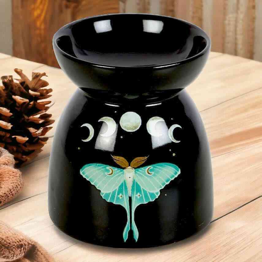 Luna Moth Oil Burner Wax Warmer Dark Forest Collection by Spirit of equinox