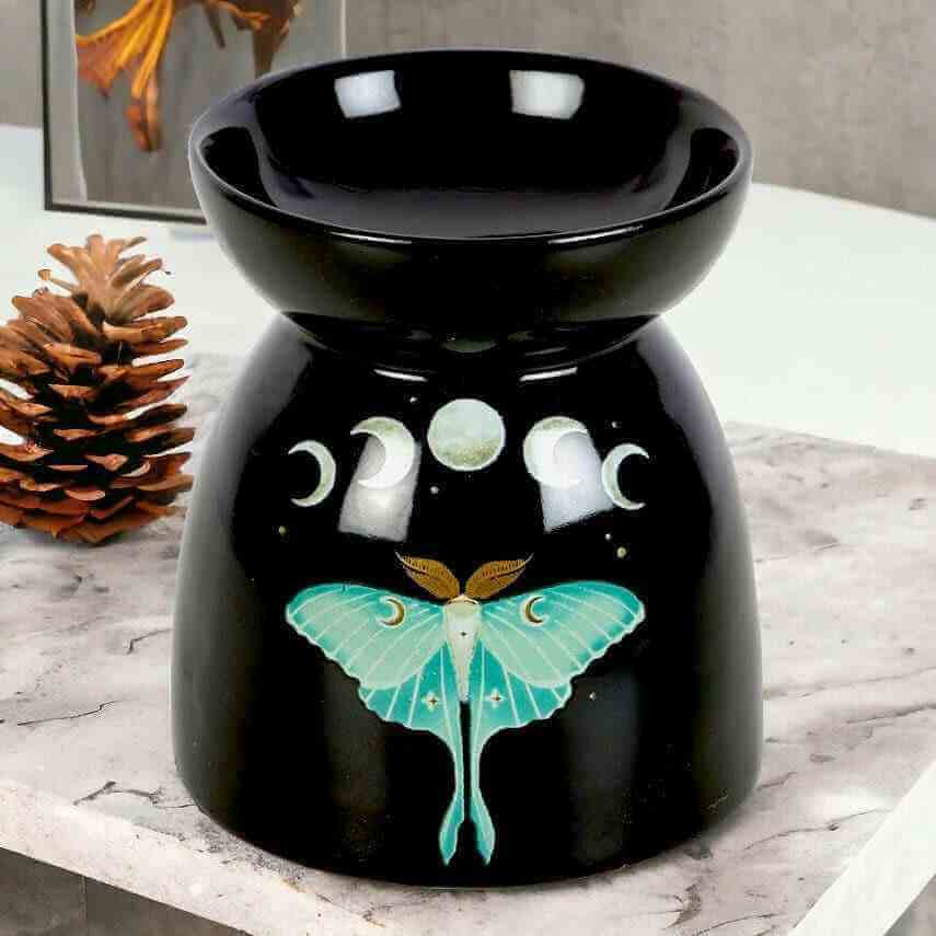 Luna Moth Oil Burner Wax Warmer Dark Forest Collection by Spirit of equinox