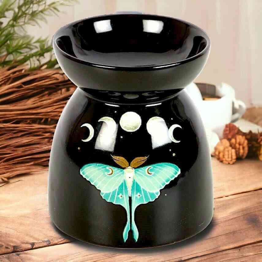 The Fashion Gift Shop: Luna Moth Oil Burner Wax Warmer Dark Forest Collection by Spirit of equinox, Oil Burner & Wax Melters