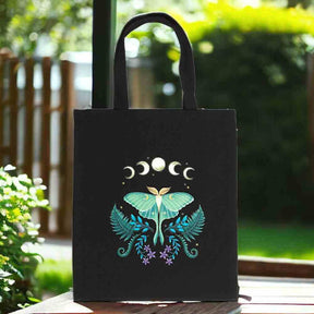 The Fashion Gift Shop: Luna Moth Polycotton Tote Bag for Everyday Use by Spirit of equinox, Lunch Boxes & Totes