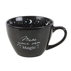 Make Your Own Magic Black Mug with Stars and Moon Design - Mugs and Cups by Spirit of equinox