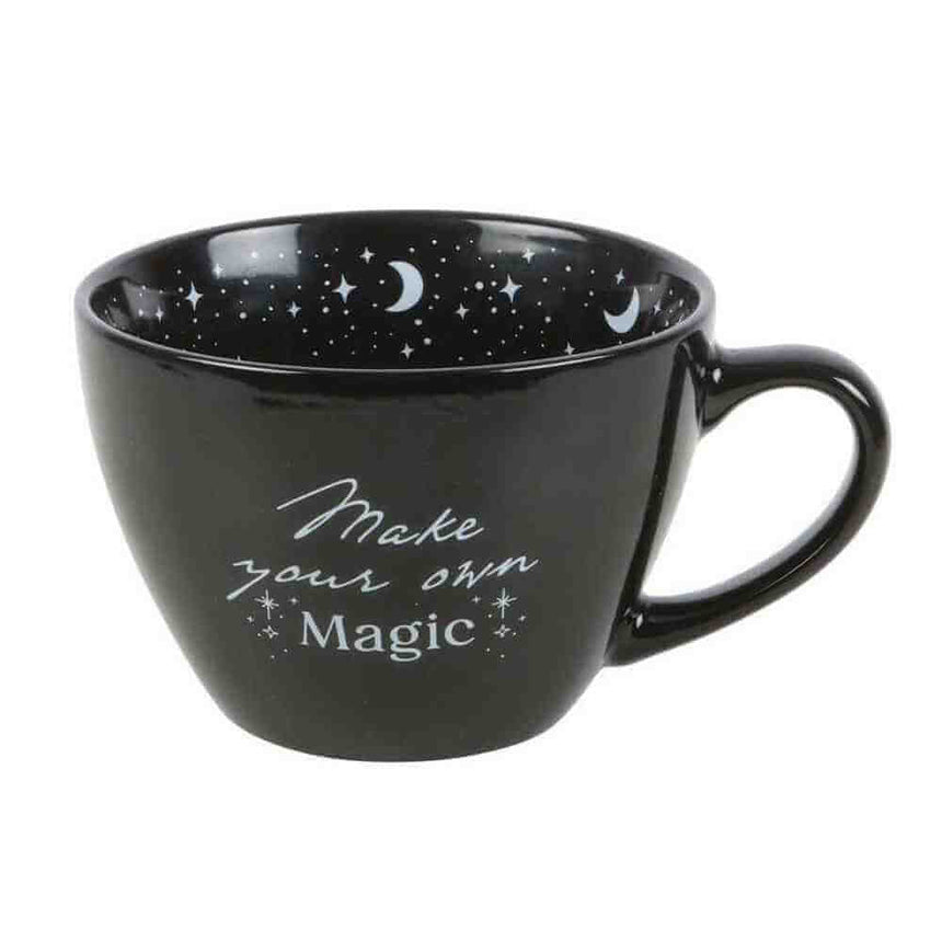 The Fashion Gift Shop: Make Your Own Magic Black Mug with Stars and Moon Design by Spirit of equinox, Mugs and Cups