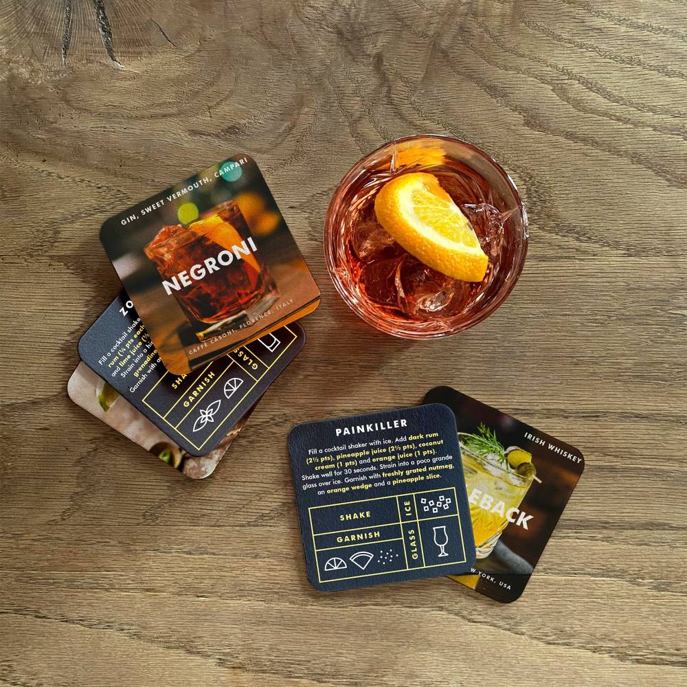 Mixologist Mixologist Iron and Glory Cocktail Making Coasters - The Fashion Gift Shop by SuckUK