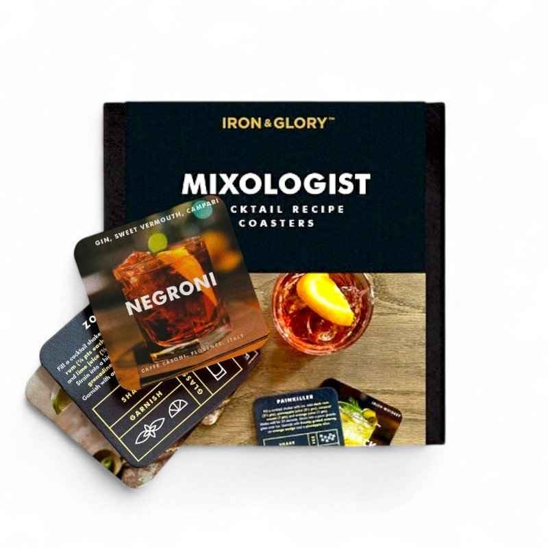 Mixologist Mixologist Iron and Glory Cocktail Making Coasters - The Fashion Gift Shop by SuckUK