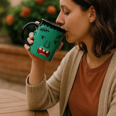 The Fashion Gift Shop: Monster Mash Frankenstein Monster Head Novelty Fun Mug by Jones Home & Gifts, Mugs and Cups
