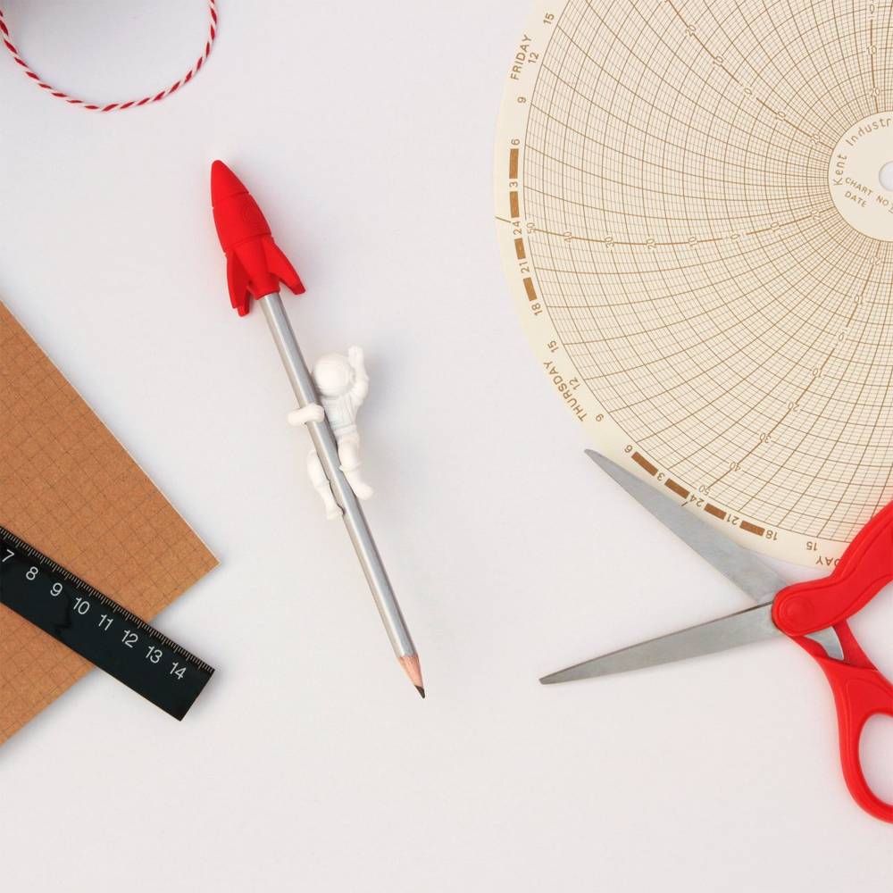 Moon Walk Erasers, Astronaut &amp; Rocket Eraser and Pencil Set - The Fashion Gift Shop by SuckUK