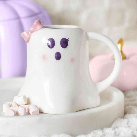 The Fashion Gift Shop: Mr And Mrs Boo Ghost Shaped Mugs For Halloween Fun by Spirit of equinox, Mugs and Cups
