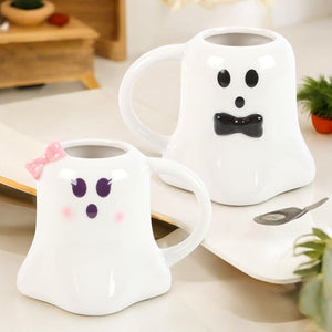 Mr and Mrs Boo Ghost Shaped Mugs - Mugs and Cups by Spirit of equinox