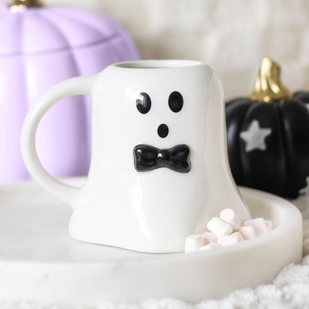 Mr and Mrs Boo Ghost Shaped Mugs.