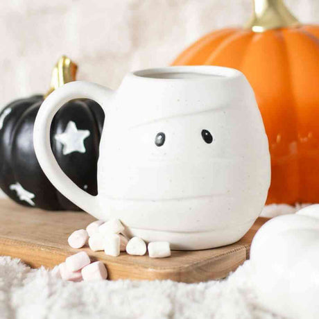 The Fashion Gift Shop: Mummy Shaped Rounded Mug for Halloween Fun and Decor by Spirit of equinox, Mugs and Cups