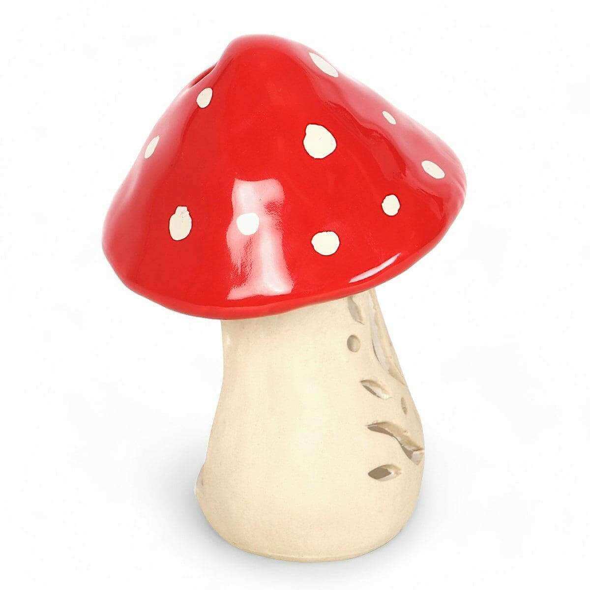 Mushroom Decor Ceramic Tealight Candle Holder, Funky Toadstool by Jones Home & Gifts