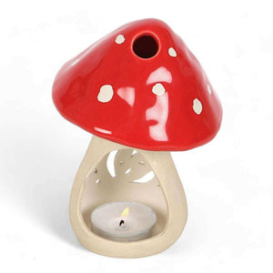 The Fashion Gift Shop: Mushroom Decor Ceramic Tealight Candle Holder, Funky Toadstool by Jones Home & Gifts, Tea Light Holder
