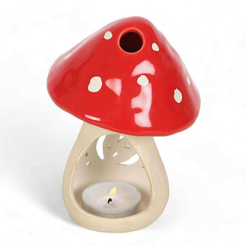 The Fashion Gift Shop: Mushroom Decor Ceramic Tealight Candle Holder, Funky Toadstool by Jones Home & Gifts, Tea Light Holder
