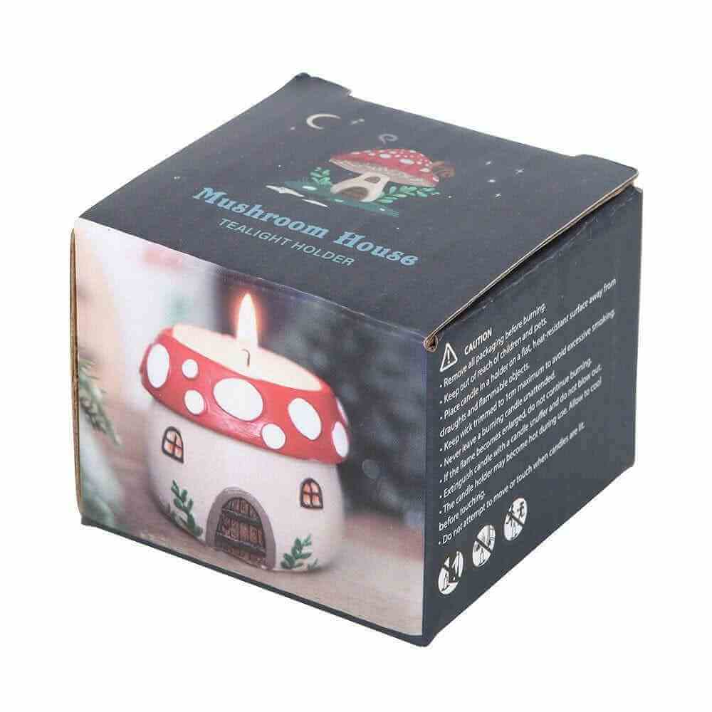 Mushroom House Resin Tealight Holder by Jones Home & Gifts