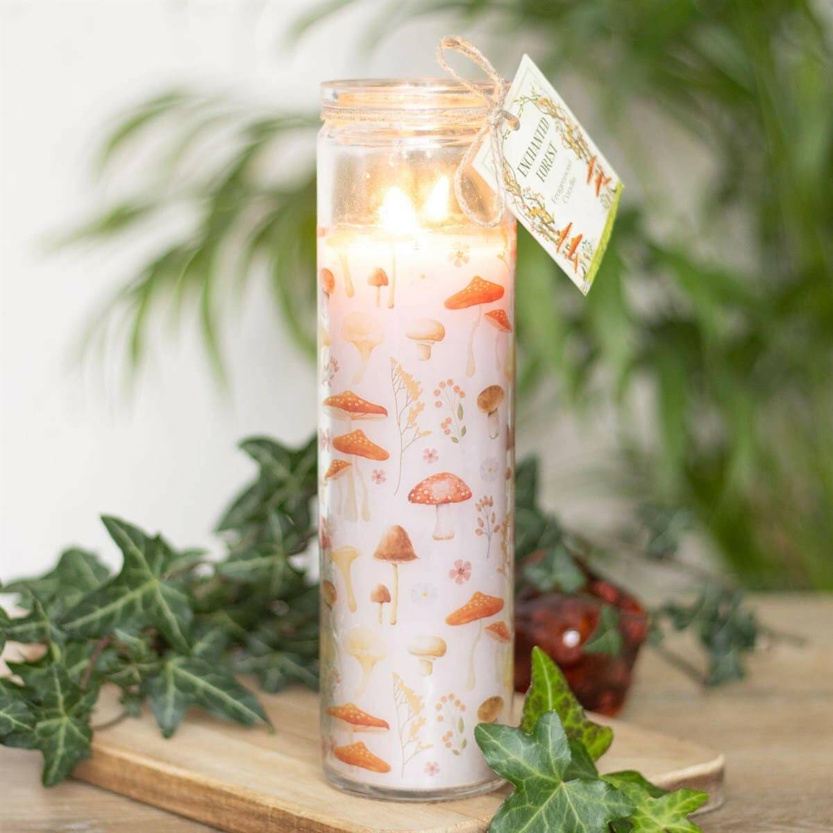 Mushroom Print Enchanted Forest Tube Candle  Temerity Jones London  The Fashion Gift Shop .