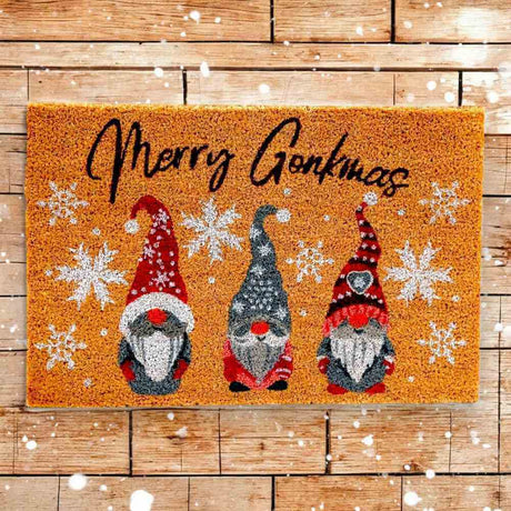 The Fashion Gift Shop: Natural Merry Gonkmas Christmas Doormat by Jones Home & Gifts, Door Mats