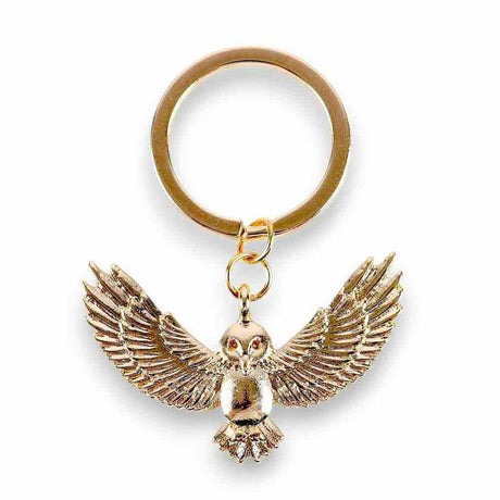 The Fashion Gift Shop: Night Owl Gold Tone Metal Keyring, Flying Owl Keychain by Jones Home & Gifts, Bag Charms & Keyrings