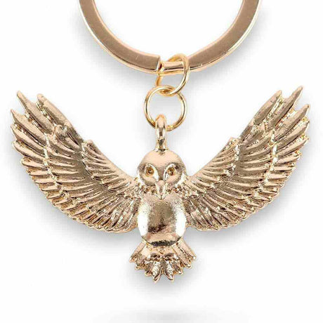 The Fashion Gift Shop: Night Owl Gold Tone Metal Keyring, Flying Owl Keychain by Jones Home & Gifts, Bag Charms & Keyrings