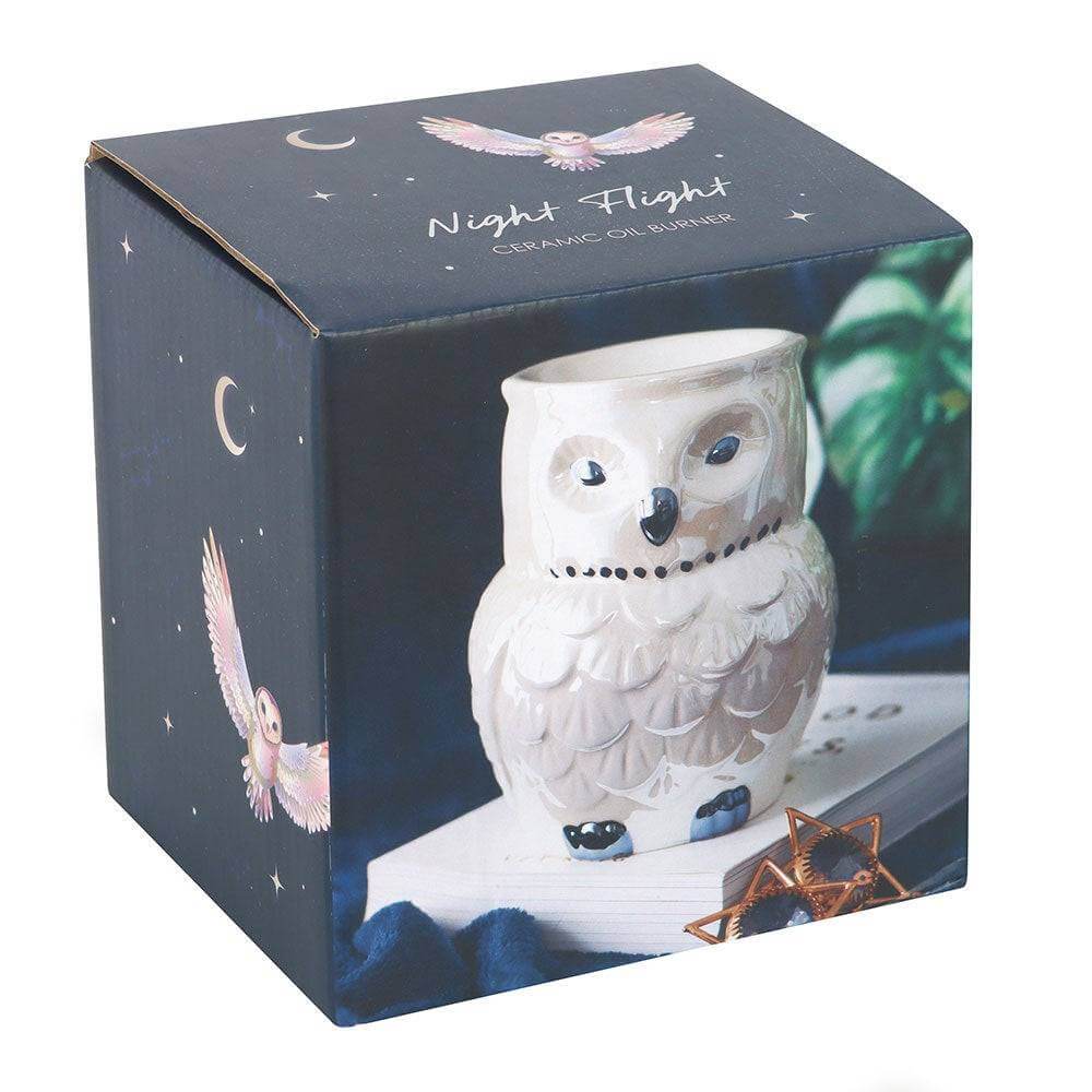 Owl-Shaped Iridescent Oil Burner and Wax Warmer Decor by Spirit of equinox
