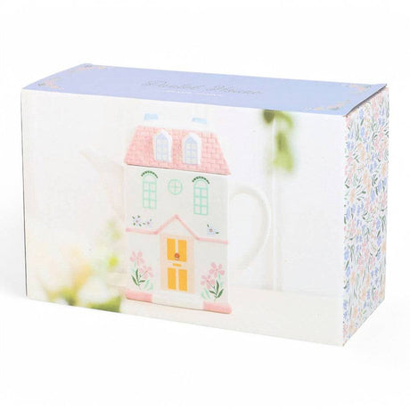 The Fashion Gift Shop: Pastel House Shaped Teapot, Storybook Cottage Design For Tea Lovers by Jones Home & Gifts, Teapots