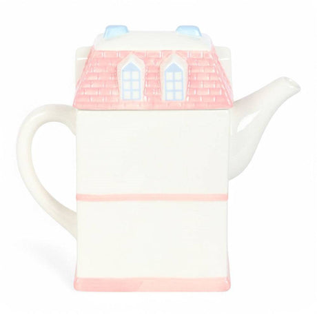 The Fashion Gift Shop: Pastel House Shaped Teapot, Storybook Cottage Design For Tea Lovers by Jones Home & Gifts, Teapots