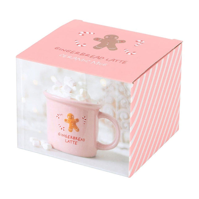 Pink Gingerbread Latte Mug, Christmas Mugs - Mugs and Cups by Jones Home & Gifts