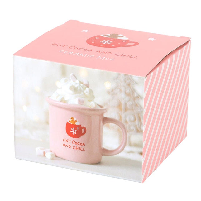 Pink Hot Cocoa and Chill Mug - Mugs and Cups by Jones Home & Gifts