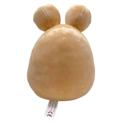 Beige plush alien soft toy back view with two upright ears and hanging tag