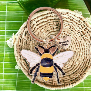 The Fashion Gift Shop: Queen Bee Enamel Keyring Bag Charm with Matching Display Card by Jones Home & Gifts, Bag Charms & Keyrings