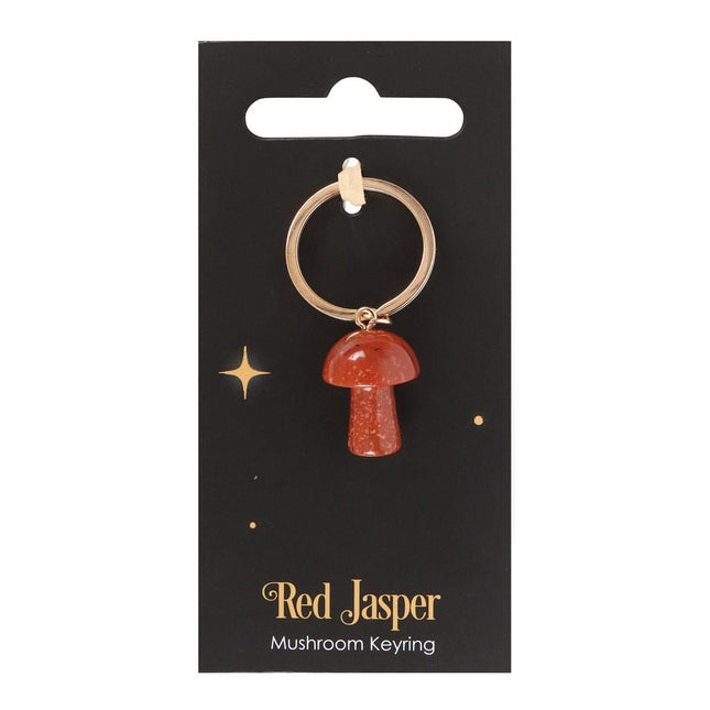 Red Jasper Crystal Mushroom Keyring - Bag Charms & Keyrings by Spirit of equinox