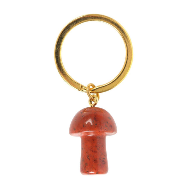 Red Jasper Crystal Mushroom Keyring - Bag Charms & Keyrings by Spirit of equinox